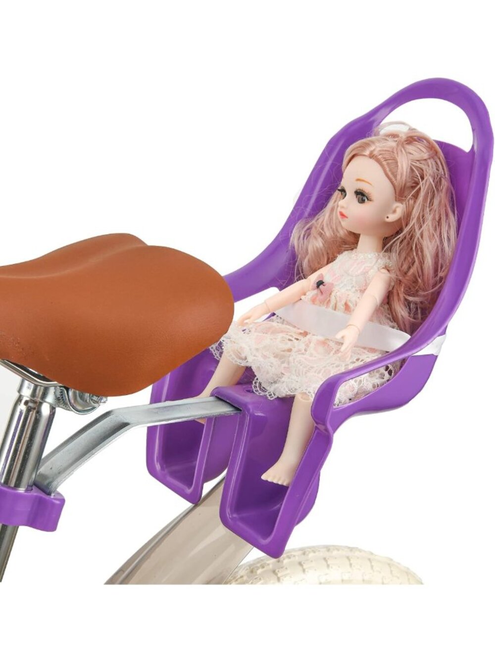 Kids Bicycle Doll Seat - Purple Doll Chair Accessory for Kids' Bikes & Outdoor